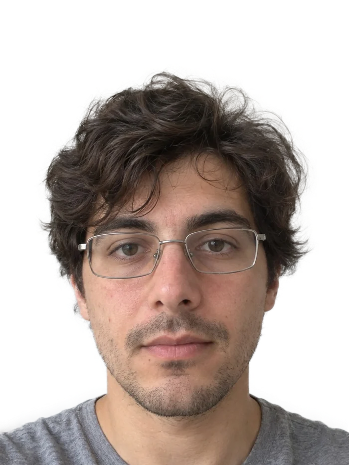 His original photo with the background removed